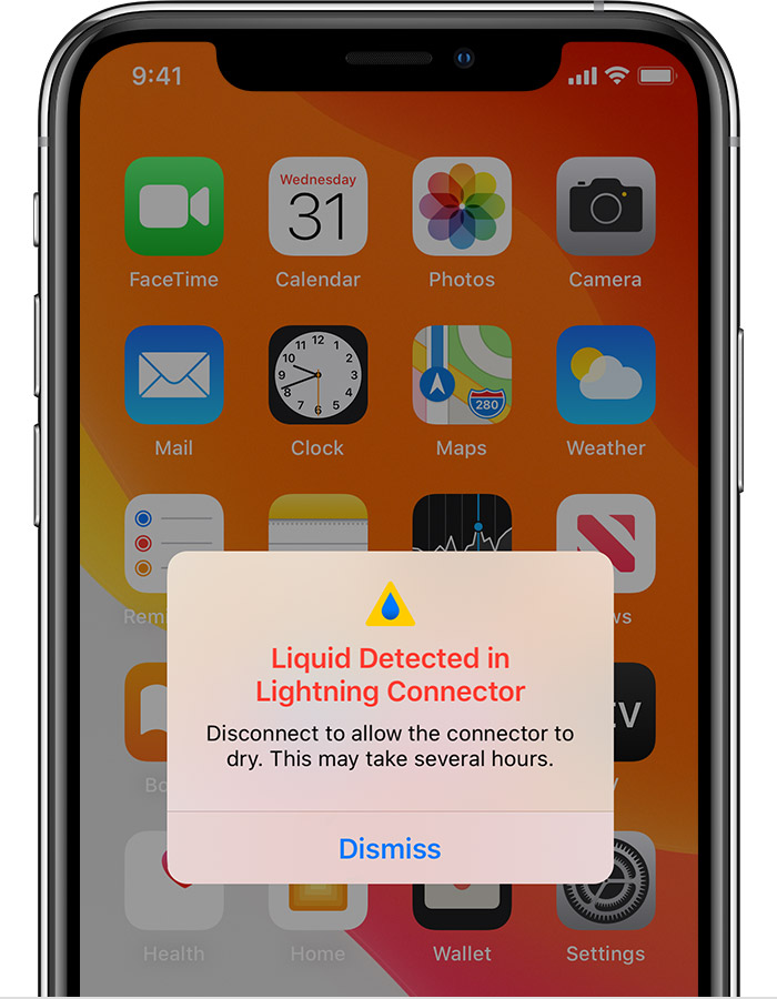 肥东苹果手机维修分享iPhone 12 在充电时出现 “闪电接口检测到液体”的提示怎么办 
